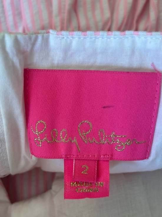 Lilly Pulitzer Seersucker Katlynn Short Sundress Pink White Resort Vacation Sz 2 - Picture 8 of 10